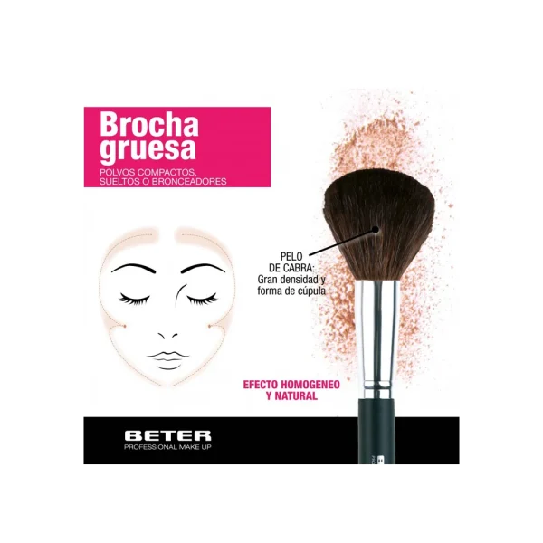 Brocha Maquillaje Gruesa Pelo de Cabra - Imagen 2